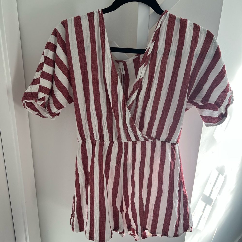 Love.Finn Striped Red and White Women's romper
